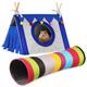 Mipcase Guinea Pig Hideout - Hamster Hideout Guinea Pig Cages Small Animal Tunnel House with Play Tunnel Hamster Ferret Sleeping Nest Hideout for Rest and Play