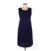 Design History Casual Dress - A-Line Scoop Neck Sleeveless: Blue Print Dresses - Women's Size Medium