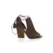 Maurices Heels: Brown Solid Shoes - Women's Size 7 1/2 - Open Toe