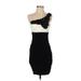 B. Smart Cocktail Dress - Bodycon Open Neckline Sleeveless: Black Solid Dresses - Women's Size Small