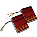 Feux arrière étanches pour remorque, feux arrière de camion, feux arrière de bateau, feux de voiture à 8 LED, DC 12V, ensemble de 2 pièces