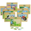 Puzzle 3D Montessori en Bois pour Enfant Jouet d'ApprentiCumbria Précoce Dessin Animé Circulation