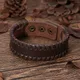 Bracelets ronds larges tressés vintage pour hommes bracelet en cuir strucleather bracelet punk