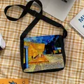 Sac en tissu de lin à l'huile de Van Gogh pour filles sacs à bandoulière pliables sacs de messager