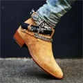 Bottes Courtes en Faux Daim Jaune et Noir pour Homme Accessoire Classique à la Mode Livraison