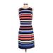 Vince Camuto Casual Dress - Sheath Crew Neck Sleeveless: Blue Stripes Dresses - Women's Size 2
