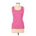 Tek Gear Active Tank Top: Pink Print Activewear - Women's Size Large