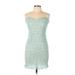 Gianni Bini Cocktail Dress - Mini: Blue Solid Dresses - Women's Size Large