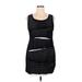 Spense Casual Dress - Mini Scoop Neck Sleeveless: Black Color Block Dresses - Women's Size X-Large