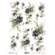 Dark Purple and White Flowers Rice Paper ITD A4 Rice Paper Mulberry Paper for Decoupage 210 x 297 mm Free Post in UK