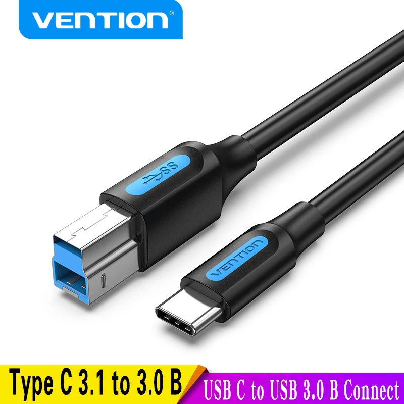 Vention USB C auf USB Typ B 3.0 Kabel für HDD-Gehäuse, Festplattengehäuse, Webkamera, digitales Video, Blue-ray-Laufwerk, Typ C, quadratisches Kabel, NEU Image