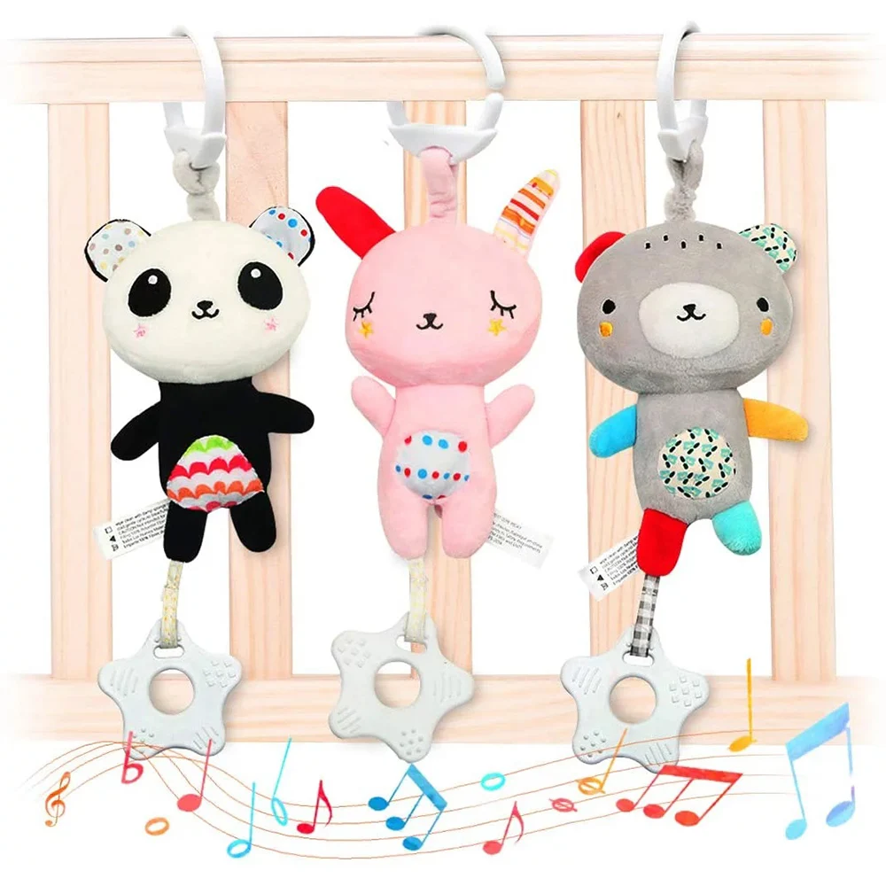 Baby Rasseln mit Beißringen Weiche Plüsch Kinderwagen Auto Sitz Krippe Baby Hängen Spielzeug Entwicklung Säuglings Spielzeug für Neugeborene Bebe Geschenke Image