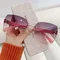 Neue Sommer uv400 Vintage randlose Sonnenbrille rahmenlose Sonnenbrille Frauen Sonnenbrillen Farbverlauf Sonnenbrille