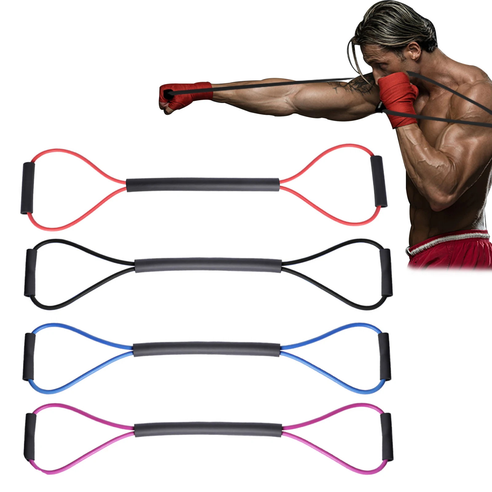 Boxen Widerstands bänder Gummiband Seil Gummi Geschwindigkeit strain ing Anti-Rutsch-Schaum abdeckung Arm Kraft training für Heim training Image