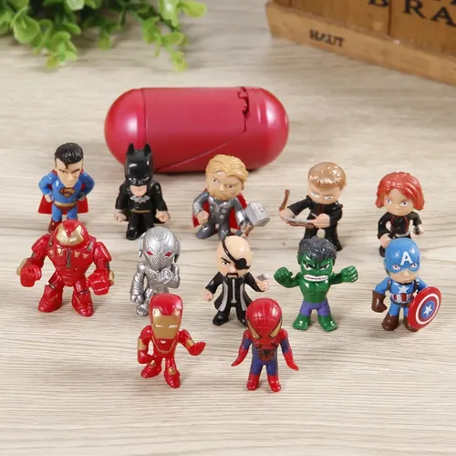 12 teile/satz neue q avengers mini figuren hulk thor spider man action figur spielzeug superhelden