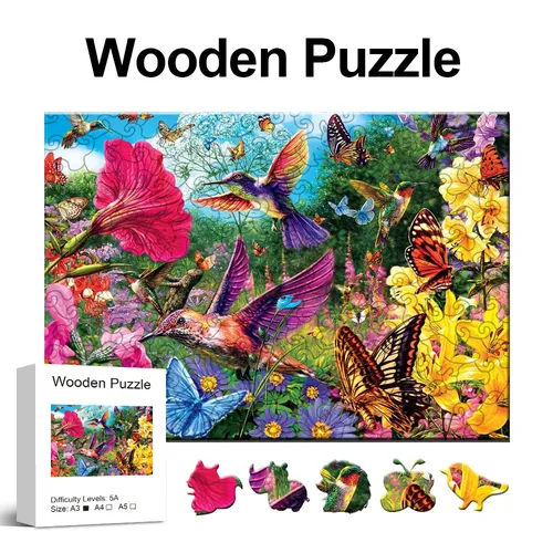 Kolibri Welt Kolibri Welt Puzzle speziell geformte Tier Holz Puzzle Erwachsene Dekompression