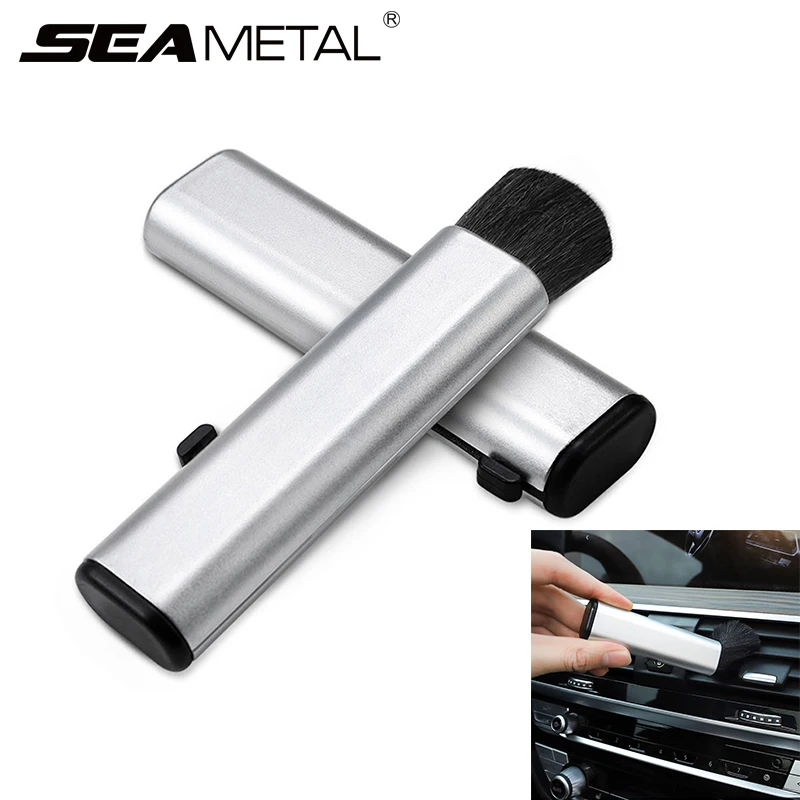 SEAMETAL Auto Steckdose Klimaanlage Pinsel Einziehbare Auto Klimaanlage Reinigung Pinsel Computer Tastatur Reinigung Weiche Bürsten Image
