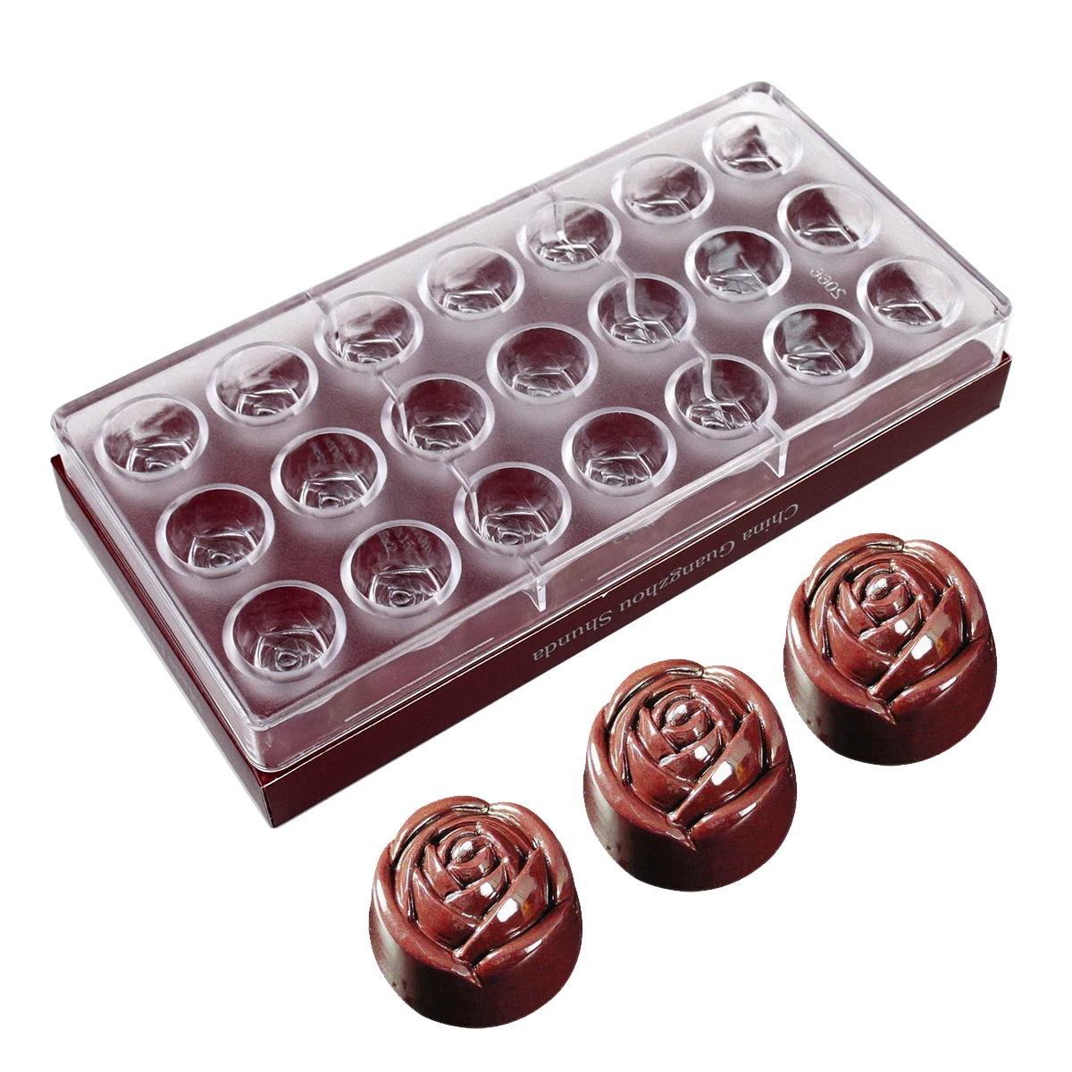 21 Hohlraum Schokoladen formen Rosen form Valentinstag Schokoladen bonbons Polycarbonat Süßigkeiten Süßwaren Back gebäck Werkzeuge Image