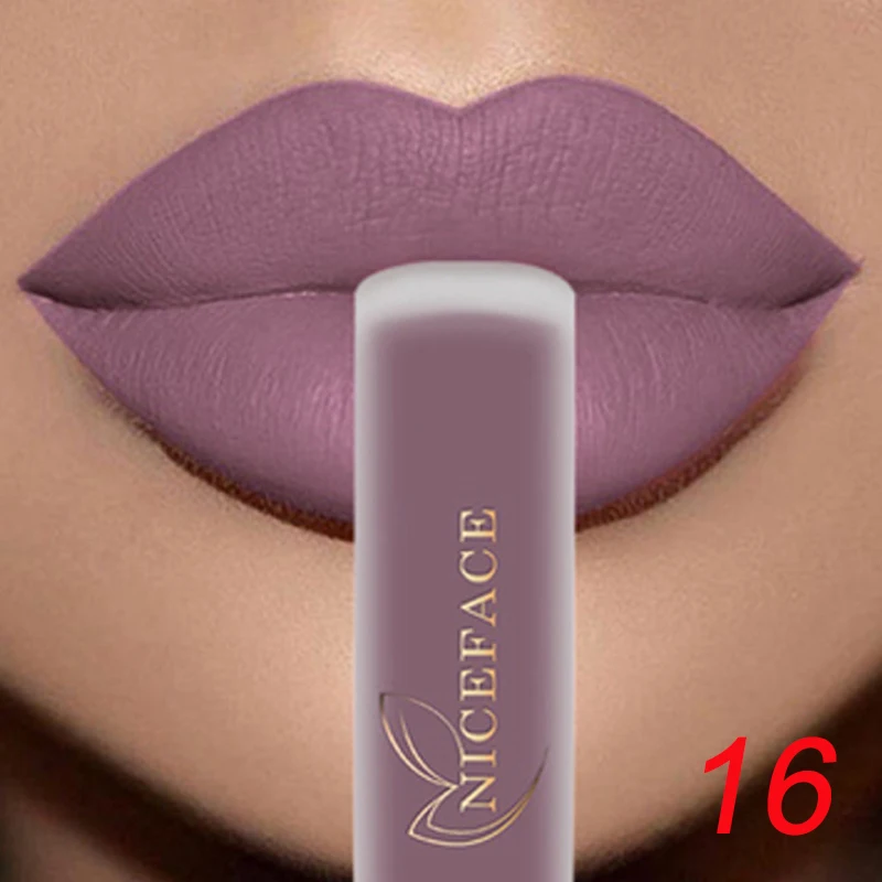 NICEFACE Rossetti liquidi opachi nudi Impermeabile Lucidalabbra a lunga durata Sexy Velluto rosso Tinta labbra Trucco donna Cosmetici Batom