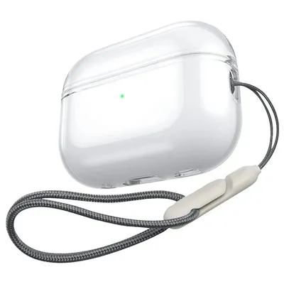 Anti-Gelb-Klar-weiche TPU-Kopfhörerhülle mit Riemen für Airpods Pro 2 2022, 2. Generation Air Pods 3 1, 3. Generation, transparente Abdeckung Image