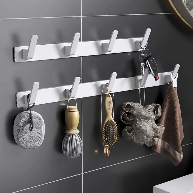 YUNJIEYA Schwarz/Weiß Türhaken Kleiderhaken Kleiderbügel Regal Organizer Aufbewahrungsregal Dusche Wandregal Küche Badezimmer Zubehör