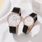 Paar Uhr 2pcs Luxus Frauen Armband Armbanduhren Mode Damen Quarz Leder Armband Armband Uhr Geschenk