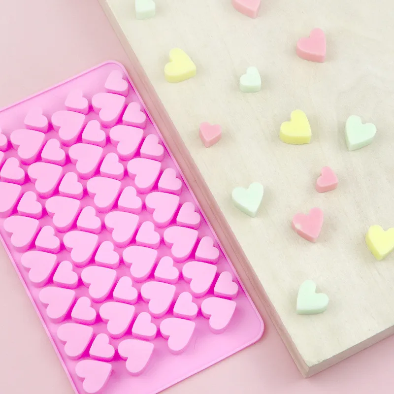 Größe 56, herzförmige Silikon-Schokoladenform, zwei Arten von Liebe, Süßigkeiten, Gelee, Kekse, Backform, Eiswürfel-Kleber, Tropfenform Image