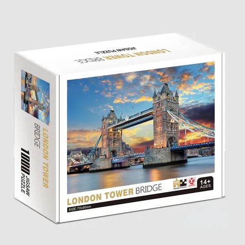 70*50cm Erwachsenen Puzzle 1000 Stück Papier Puzzles London Tower Bridge berühmte Mal serie Lernen