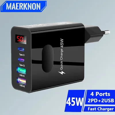LED USB C Ladegerät USB Schnell ladegerät für iPhone Samsung Xiaomi Huawei LG 14 13 schnelle EU/US/UK Moble Telefon Ladegerät Adapter