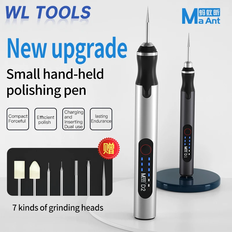MaAnt D1 D2 Smart Elektrische Schärfen Mini Handheld Grinder Gravur Stift Werkzeug Set DIY Carving Schleifen Polieren Wiederaufladbare Image