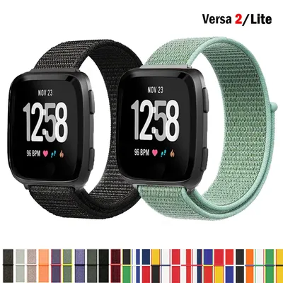 Nylon-Schlaufenarmband für Fitbit Versa 2 Versa Smartwatch-Ersatzarmband Sportuhrenarmband Correa Fitbit Versa 2/Fitbit Lite-Band