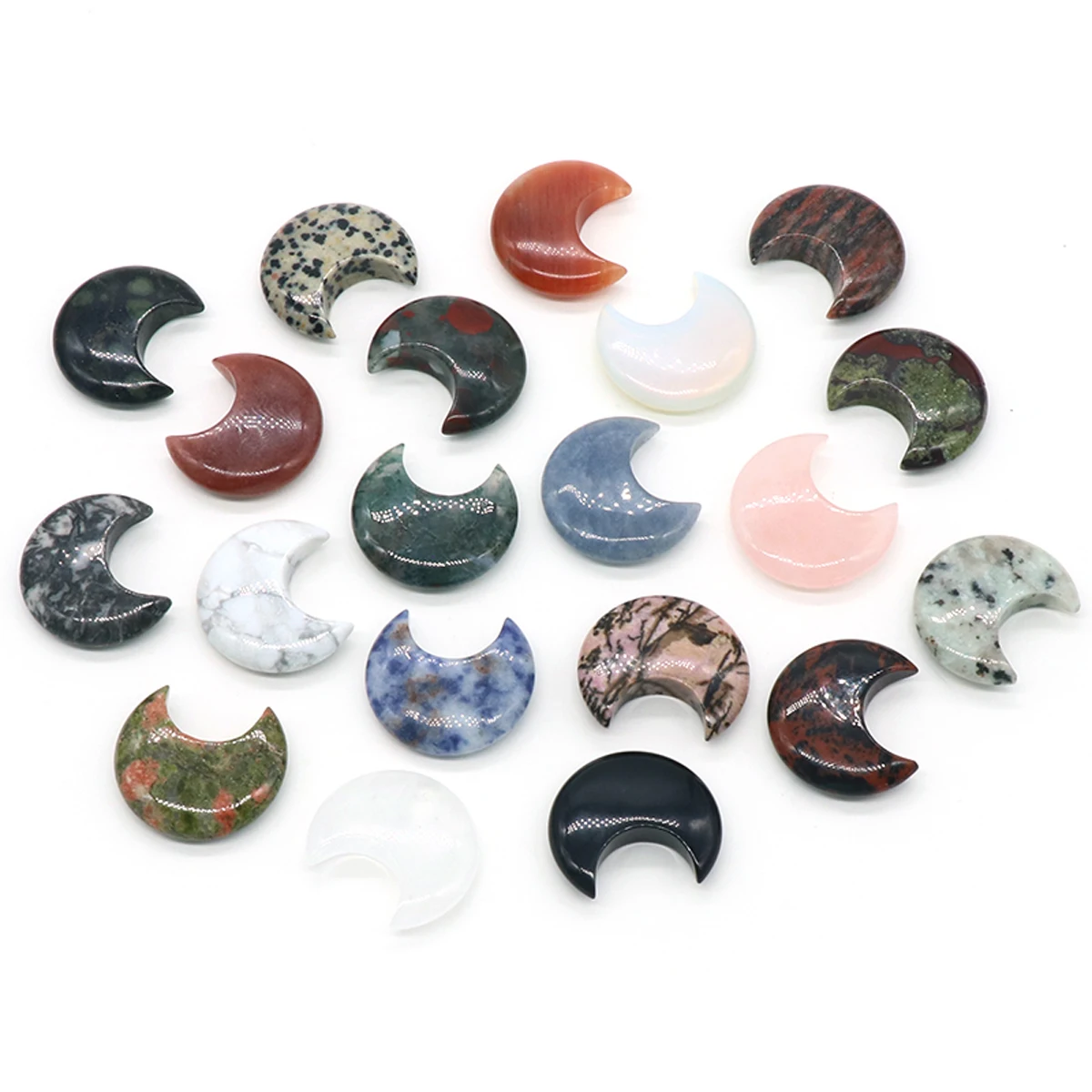 1pc Mondform Statue Natur kristalls tein bunt Maskottchen Meditation Reiki Heilung polierte Edelstein Sammlung Home Decoration Image
