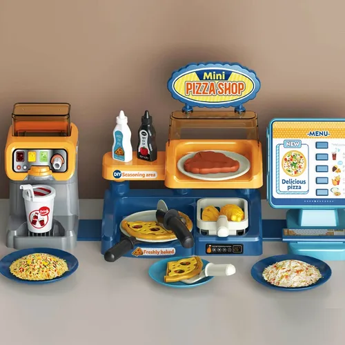 Kinder Pizza Shop Küche Set Saft Getränke automaten Spielzeug Küchen spielzeug Spielset so tun als
