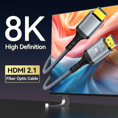 CYANMI 8K HDMI 2.1 Kabel Glasfaser-HDMI-Kabel 120 Hz 48 Gbit/s HDR HDCP für HD-TV-Box-Projektor Ps3/4 Ultra-High-Speed-Computer