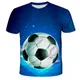 2023 Sommer neue Jungen Mädchen Mode 3d T-Shirt Fußball Feuer gut aussehend gedruckt T-Shirt Junge