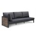 Cadora Teak Patio Sectional 3-seater- Right Hand Facing 96.85" - N/A