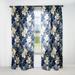 Designart "Astral Blue White Damask Radiance II" Damask Room Darkening Curtain Panel