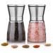 2 Pcs Adjustable Glass Grinder Salt and Pepper Set