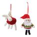 Santa and Moose Ornament (Set of 12) 4.25"H, 5.25"H Foam/Polyester - 4.25" x 2.25" x 4.25"