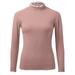 Mifelio Womens Tops Winter Tops for Women Crew Neck Fleece Lined Thermal Thermal Underwear Slim Tops Long Sleeve Thermal Shirts Color Block Tops Long Sleeve Shirts for Women Pink XXL