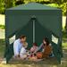 SalonMore 6.5 x 6.5ft Canopy Pop Up Tent for Outdoor Waterproof Party Wedding 4 Sidewalls Green