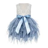Ekidsbridal Tiered Tulle Lace Back Flower Girl Dress Beauty Pageant Junior Bridesmaid Gown for Toddlers LG6 4