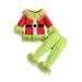 Eyicmarn Kids Christmas Pants Set Boys Girls Plush Tops and Elastic Waist Pants Outfits Child 2 Piece Fuzzy Suits