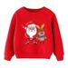 Felwors Coat For Kids Christmas Kids Child Baby Boys Girls Letter Long Sleeve Cute Cartoon Sweatshirt Tops Xmas Outfit Multi-color