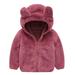 TOWED22 Baby Jacket Baby Girl Boy Zip Up Hoodie Bear Ears Jacket Hooded Coat Winter Warm Outwear Cardigan Red 4-5 Y