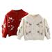 Esaierr 9M-6T Baby Toddler Girls Cardigan Sweater Long Sleeve Floral Knit Tops Crewneck Cardigan Jacket Coat Outerwear for Kids