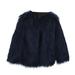 Mrat Kids Girls Thick Coat Winter Fuzzy Outwear Clothes Warm Windproof Fleece Coat Cardigan Thicken Warm Outwear Navy 140