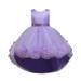 Fimkaul Girls Dresses Spring Summer Print Ruffle Sleeveless Party Decorations Princess Dress Baby Clothes Purple