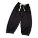 mveomtd Drawstring Trousers Boy&girl s Solid Color Casual Pants Loose Straight Pants Casual Wide Leg Sweatpants 12 Month Boy Pants Knit Pants Boys