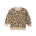 Toddler Baby Girl Boy Crewneck Sweatshirt Long Sleeve Fall Outfit Leopard Pullover Top Clothes
